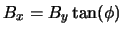 $B_{x} = B_{y} \tan(\phi)$