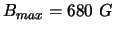 $B_{max} = 680 G$